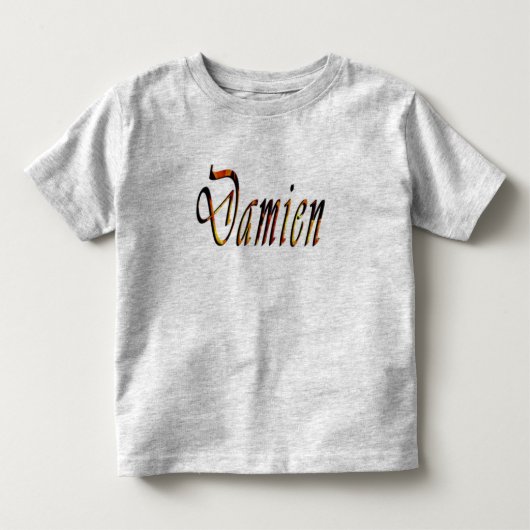 Damien Name Logo, Toddlers Grey T-shirt (Voorkant)