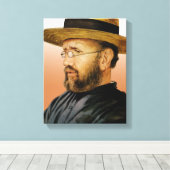 Damien van Molokai Canvas Afdruk (Insitu (Houten vloer))