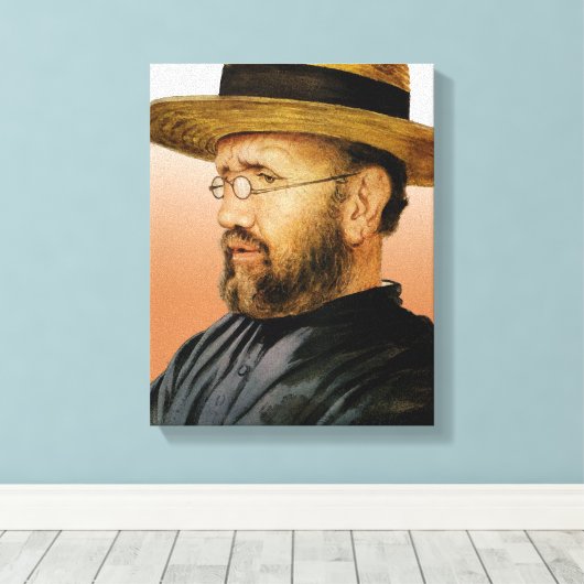 Damien van Molokai Canvas Afdruk (Insitu (Houten vloer))