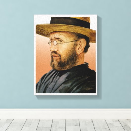 Damien van Molokai Canvas Afdruk (Insitu (Houten vloer))