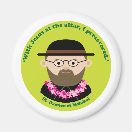 Damien van Molokai Magneet (Voorkant)