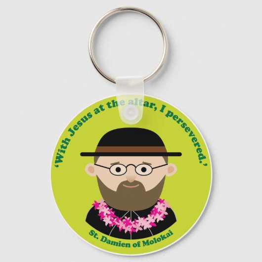 Damien van Molokai Sleutelhanger (Voorkant)