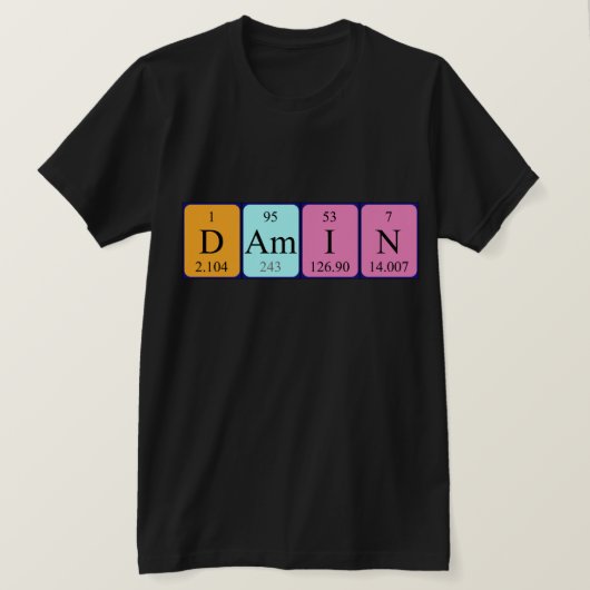 Damin periodiek shirt met tabelnaam (Design voorkant)