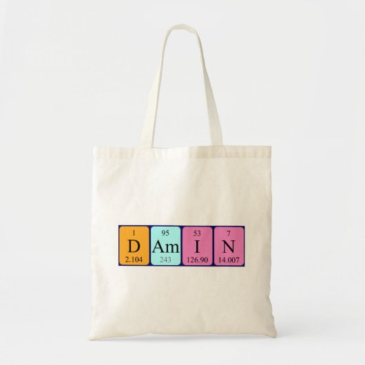 Damin periodieke lijstnaam canvas tas (Voorkant)