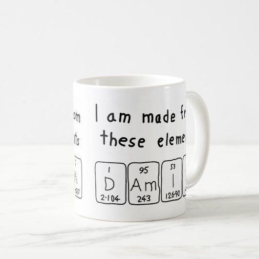 Damin periodieke lijstnaam mok (Voorkant rechts)