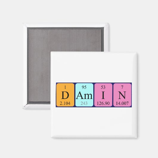 Damin periodieke table name magnet (Voorkant / Achterkant)