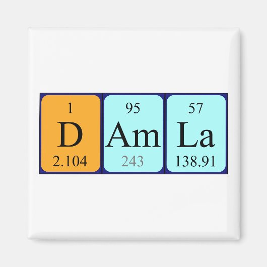 Damla periodiek table name magnet (Voorkant)