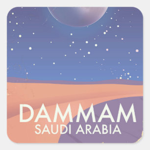 Dammam Saudi-Arabië Reisposter Vierkante Sticker