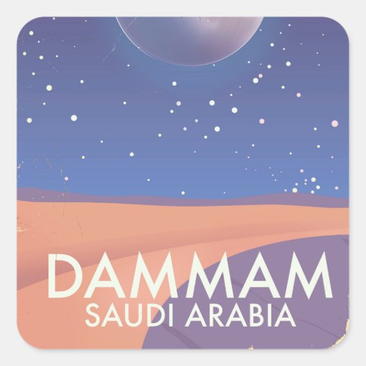 Dammam Saudi-Arabië Reisposter Vierkante Sticker (Voorkant)