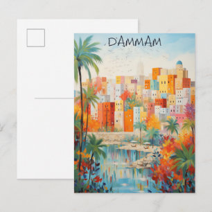 Dammam Saudi-Arabië Reizen Stad Schilderen Estheti Briefkaart