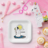 "DAMMIT" Melting van Borden van Snowman Paper Funn Papieren Bordje (Feest)