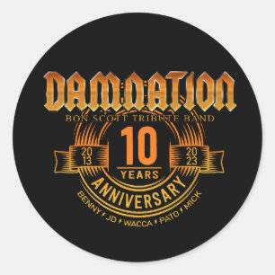 DAMNATIE 10 jaar Jubileum Ronde Sticker