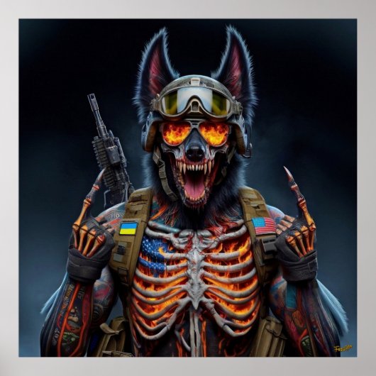 Damned Doggie #00001 of the NFT collection Art Poster (Voorkant)