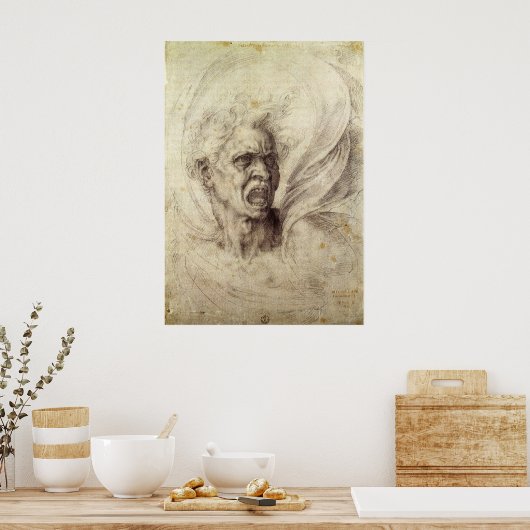 Damned Soul van Michelangelo Poster (Keuken)