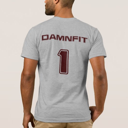 DAMNFIT1 Cran/Grey T-Shirt (Achterkant)