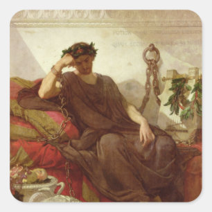 Damocles, 1866 vierkante sticker