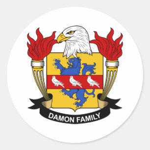 Damon Family Crest Ronde Sticker