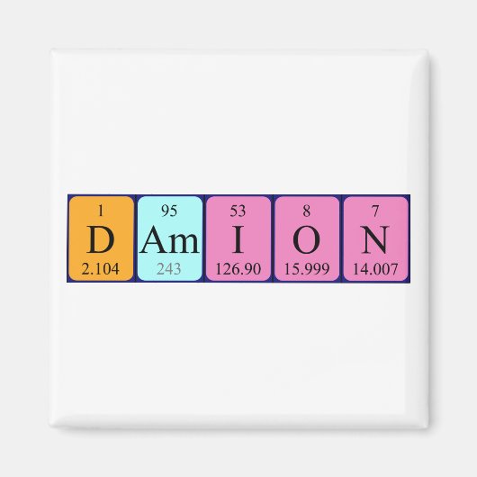 Damon periodieke table name magnet (Voorkant)