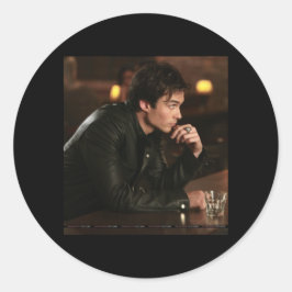 Damon Salvatore Ronde Sticker
