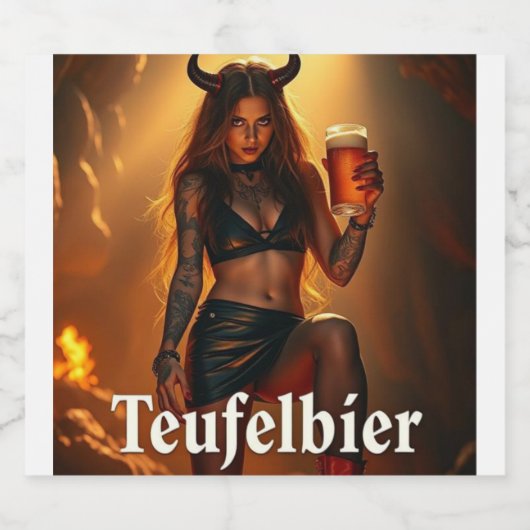 Dämonisches Lady Bier Etiket (Enkel label)