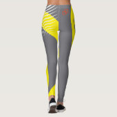 Damonti Sport New Wave Grey Yellow Leggings (Achterkant)