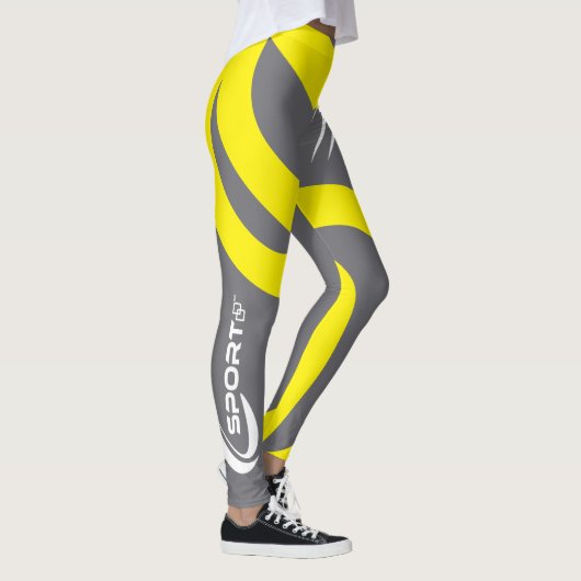 Damonti Sport New Wave Grey Yellow Leggings (Rechts)