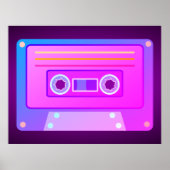 Damp Dark Paarse Y2k 90s audio-cassette Poster (Voorkant)