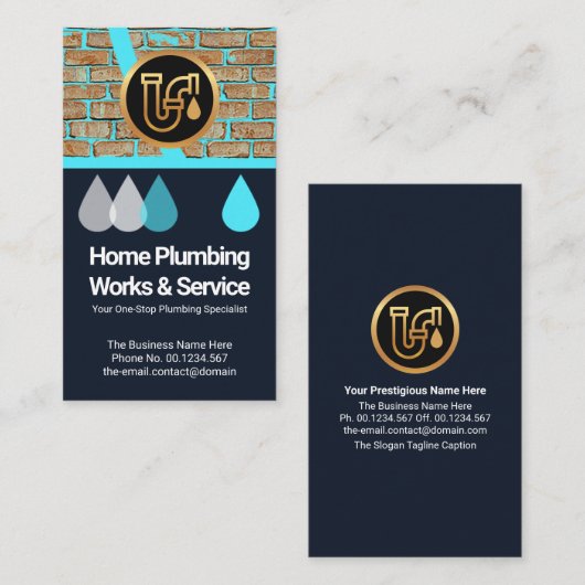 Damp Walls Water Seepage Home Plug Service Visitekaartje (Voorkant / Achterkant)