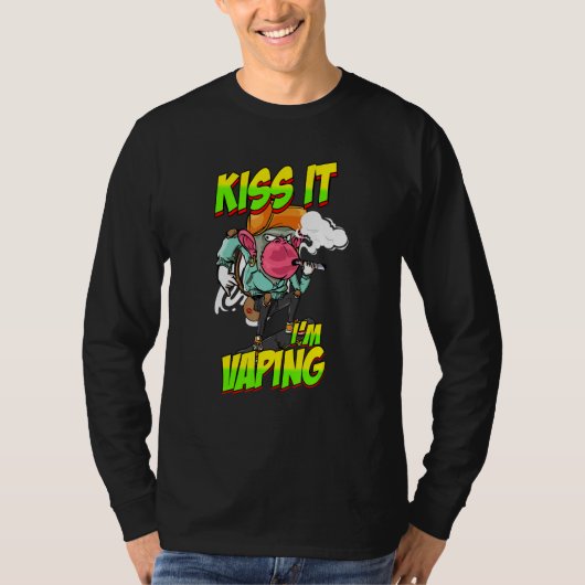 Dampende aap met vape t-shirt (Voorkant)