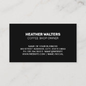 dampende koffiebeker | koffiebonen visitekaartje (Achterkant)