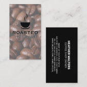 dampende koffiebeker | koffiebonen visitekaartje (Voorkant / Achterkant)