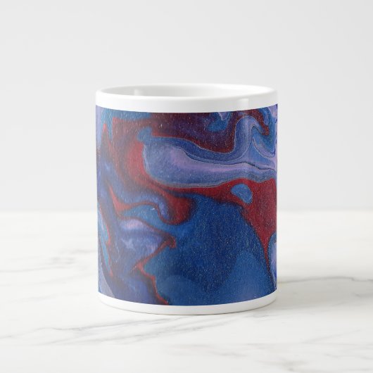 Dampende Levendige Abstracte Paarse Mok (Voorkant)