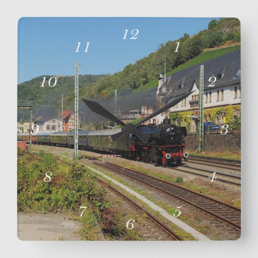 Dampflok mit Sonderzug in Lorch Vierkante Klok (Voorkant)