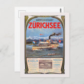 Dampfschiffahrt Zürichsee Vintage Poster 1900 Briefkaart (Voorkant / Achterkant)