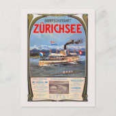 Dampfschiffahrt Zürichsee Vintage Poster 1900 Briefkaart (Voorkant)