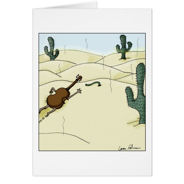 Dampit in woestijn Violin Viola Cello Cartoon (Voorkant)
