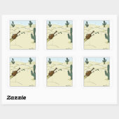 Dampit in Woestijnviool Viola Cello Cartoon Vierkante Sticker (Vel)