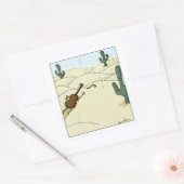 Dampit in Woestijnviool Viola Cello Cartoon Vierkante Sticker (Envelop)