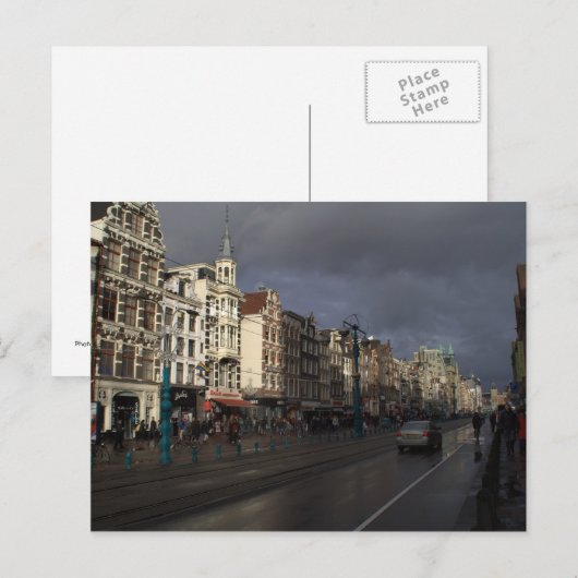 Damrak, Amsterdam Briefkaart (Voorkant / Achterkant)