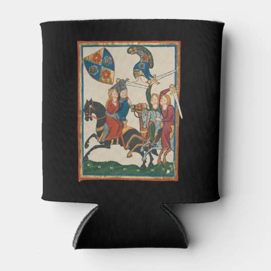 Damsel in nood, 14e-eeuwse middeleeuwse kunst blikjeskoeler (Voorkant)