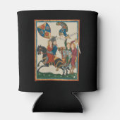 Damsel in nood, 14e-eeuwse middeleeuwse kunst blikjeskoeler (Achterkant)