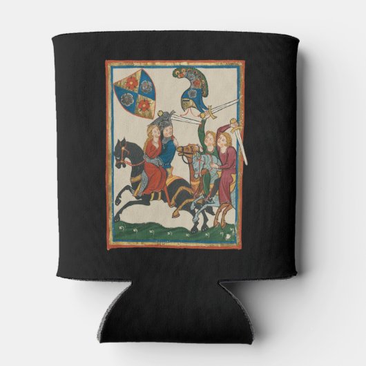 Damsel in nood, 14e-eeuwse middeleeuwse kunst blikjeskoeler (Achterkant)