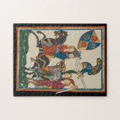 Damsel in nood, 14e-eeuwse middeleeuwse kunst legpuzzel (Horizontaal)