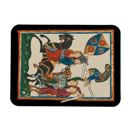 Damsel in nood, 14e-eeuwse middeleeuwse kunst magneet (Horizontaal)