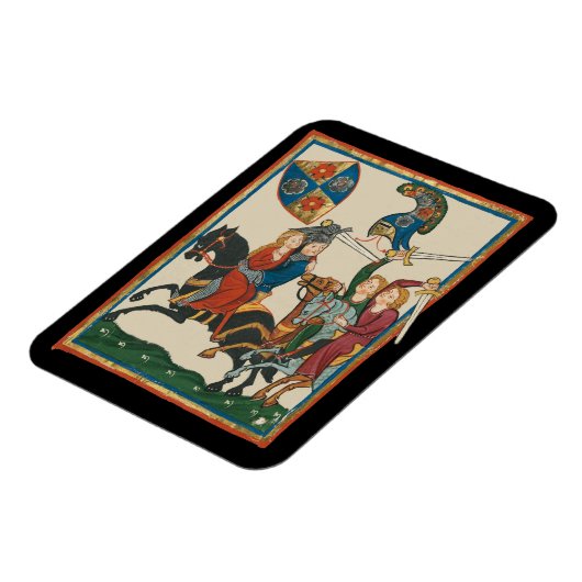 Damsel in nood, 14e-eeuwse middeleeuwse kunst magneet (Linkerzijde)