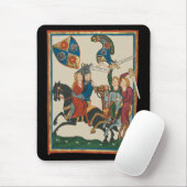 Damsel in nood, 14e-eeuwse middeleeuwse kunst muismat (Met muis)