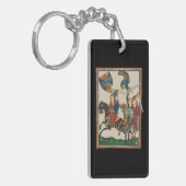 Damsel in nood, 14e-eeuwse middeleeuwse kunst sleutelhanger (Voorkant Links)