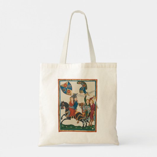 Damsel in nood, 14e-eeuwse middeleeuwse kunst tote bag (Achterkant)