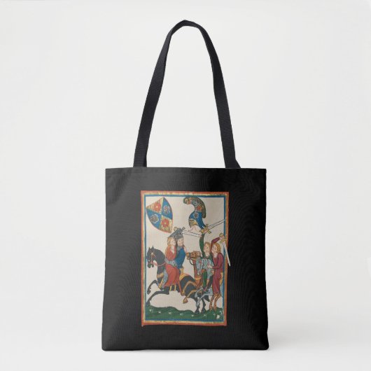 Damsel in nood, 14e-eeuwse middeleeuwse kunst tote bag (Voorkant)
