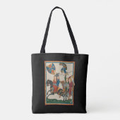 Damsel in nood, 14e-eeuwse middeleeuwse kunst tote bag (Achterkant)